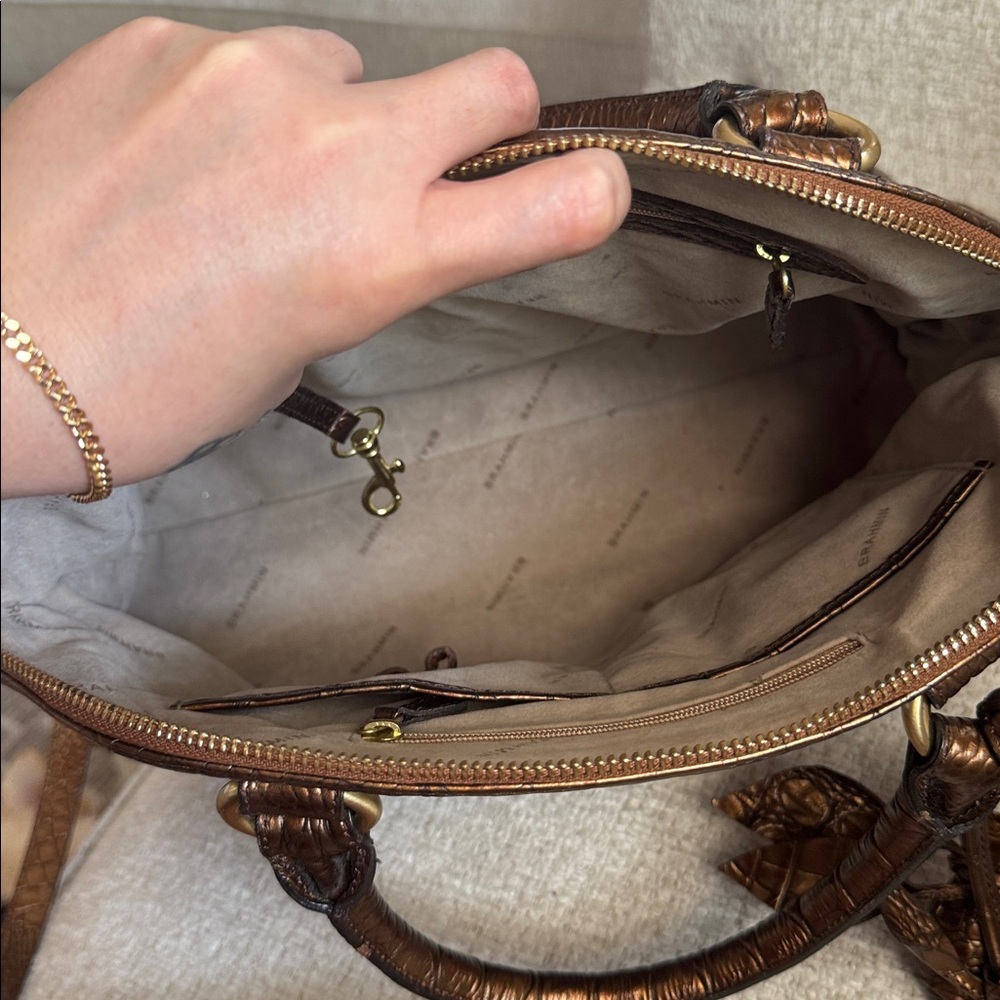 Brahmin Metallic Brown Satchel - Picture 4 of 5